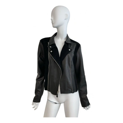 Pre-owned Paige Leather Biker Jacket In Black