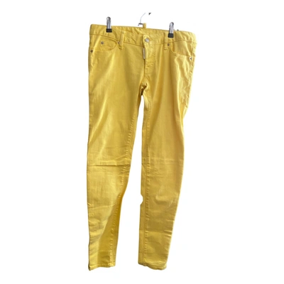 Pre-owned Dsquared2 Slim Pants In Yellow
