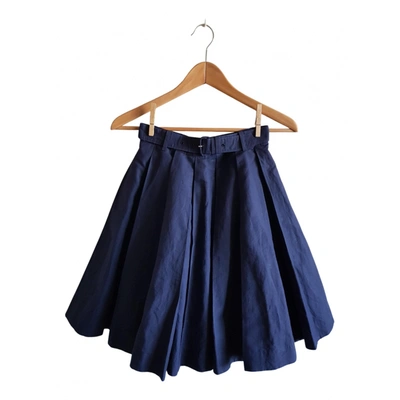Pre-owned Katharine Hamnett Linen Mid-length Skirt In Blue
