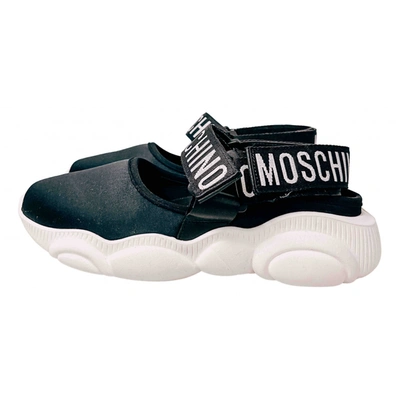Pre-owned Moschino Cloth Trainers In Black