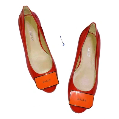 Pre-owned Bally Leather Ballet Flats In Orange