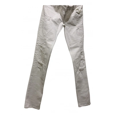 Pre-owned Fendi Slim Pants In White