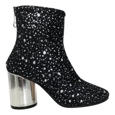 Pre-owned Maison Margiela Glitter Ankle Boots In Black