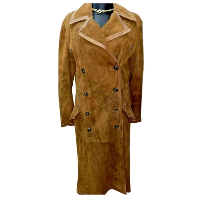 Pre-owned Oscar De La Renta Coat In Brown