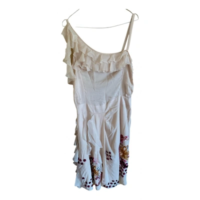 Pre-owned John Galliano Silk Dress In Beige