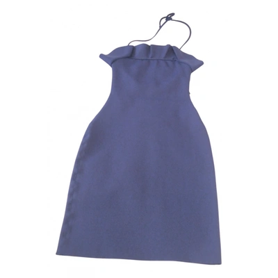 Pre-owned Lanvin Mini Dress In Blue