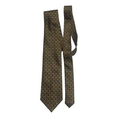 Pre-owned Lanvin Silk Tie In Yellow