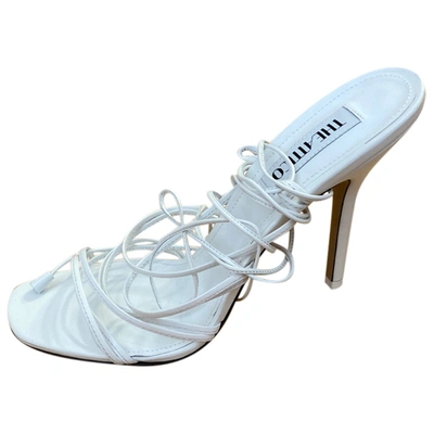 Pre-owned Attico Leather Sandal In White
