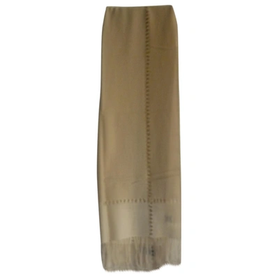 Pre-owned Laura Biagiotti Wool Stole In Beige
