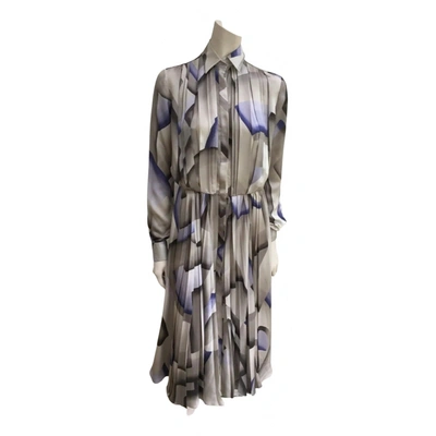 Pre-owned Ralph Lauren Silk Mid-length Dress In Grey