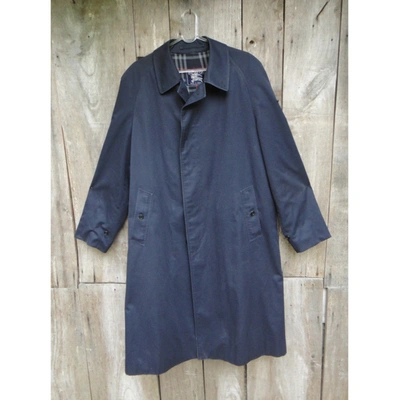 Pre-owned Burberry Trenchcoat In Navy