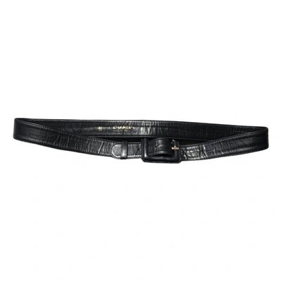 Pre-owned Chanel Leather Belt In Black