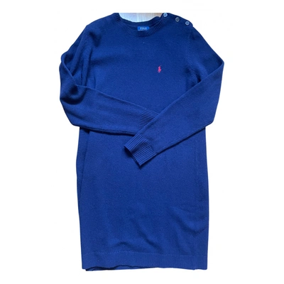 Pre-owned Polo Ralph Lauren Wool Dress In Blue