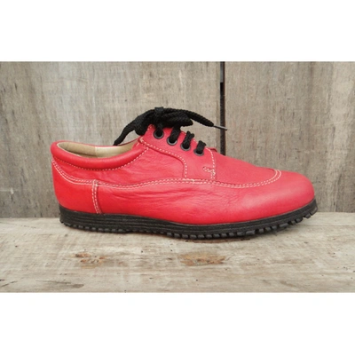 Pre-owned Carven Leather Lace Ups In Red