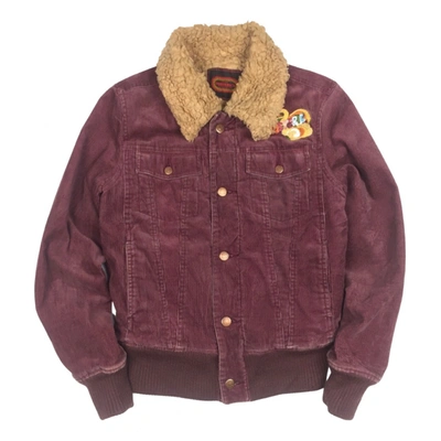 Pre-owned Hysteric Glamour Biker Jacket In Burgundy