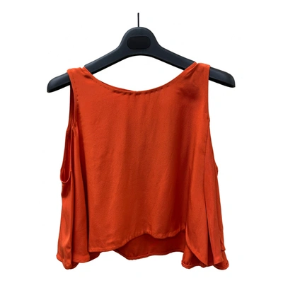 Pre-owned Elle Sasson Silk Vest In Orange