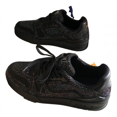 Pre-owned Louis Vuitton Lv Trainer Glitter Low Trainers In Black