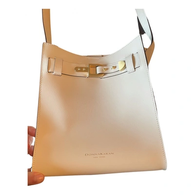 Pre-owned Donna Karan Leather Handbag In White