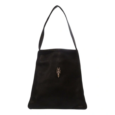 Pre-owned Chrome Hearts Leather Tote In Black