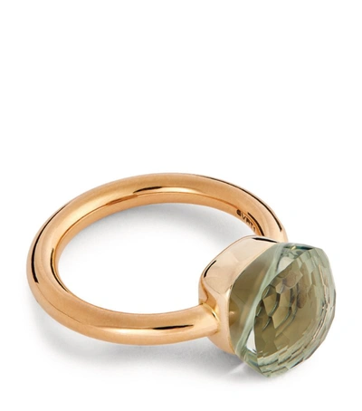 Pomellato Mixed Gold And Prasiolite Nudo Classic Ring In Green