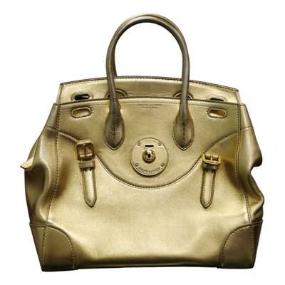 Pre-owned Ralph Lauren Ricky Leather Handbag In Gold