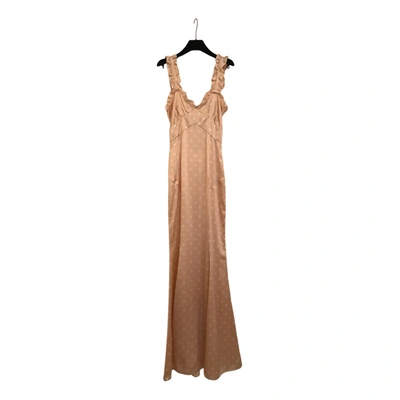 Pre-owned Alessandra Rich Silk Maxi Dress In Camel
