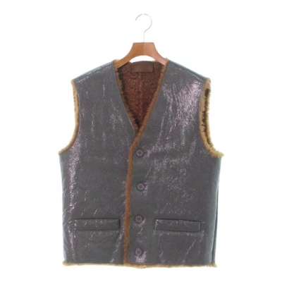 Pre-owned Prada Leather Vest In Grey