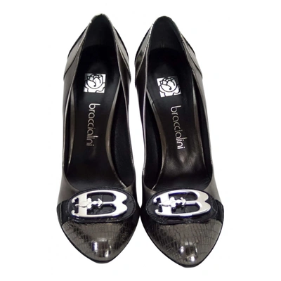 Pre-owned Braccialini Patent Leather Heels In Silver