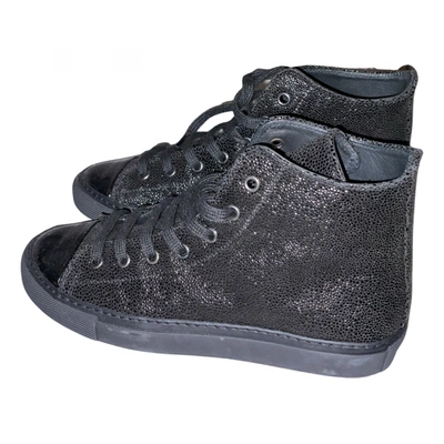 Pre-owned Gareth Pugh Leather Trainers In Black