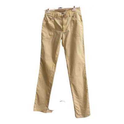 Pre-owned Krizia Straight Pants In Yellow