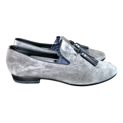 Pre-owned Sergio Rossi Leather Flats In Grey