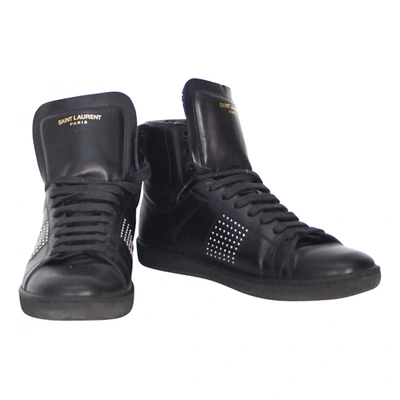 Pre-owned Saint Laurent Leather Trainers In Black