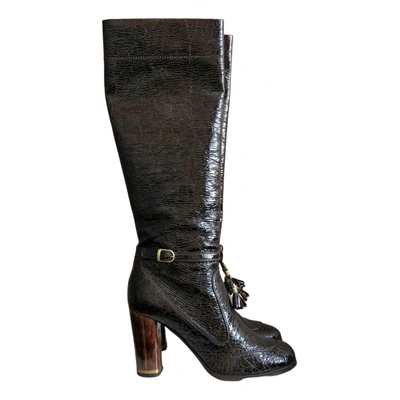 Pre-owned Stella Mccartney Vegan Leather Boots In Brown