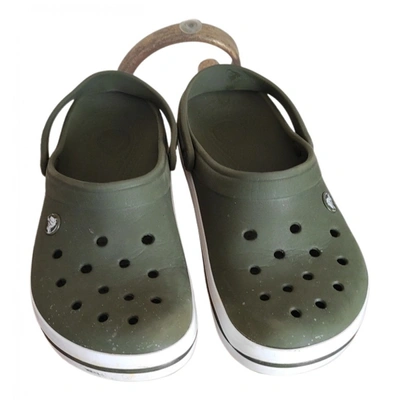 Pre-owned Crocs Sandals In Green