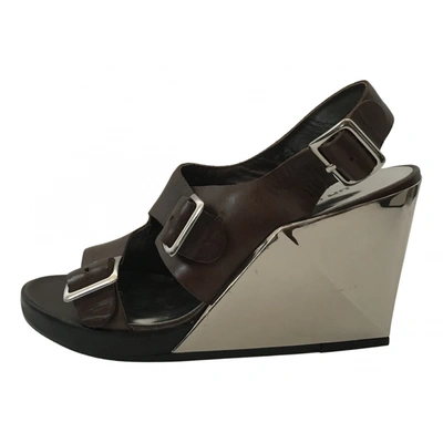 Pre-owned United Nude Leather Sandal In Brown