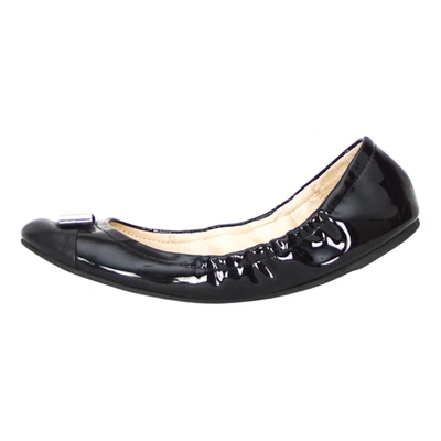 Pre-owned Coach Leather Ballet Flats In Black