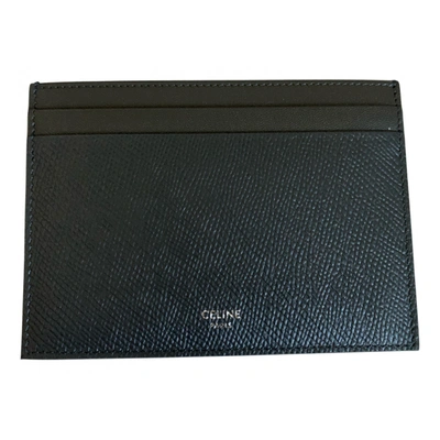 Pre-owned Celine Leather Wallet In Grey