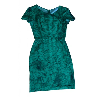 Pre-owned Prada Silk Mid-length Dress In Green