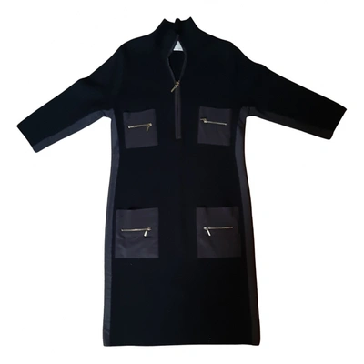 Pre-owned Marina Rinaldi Wool Mid-length Dress In Black