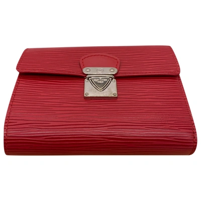 Pre-owned Louis Vuitton Metis Leather Wallet In Red