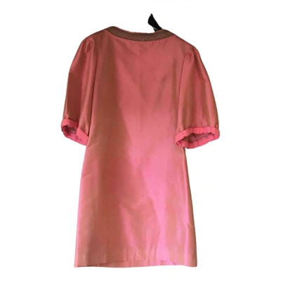 Pre-owned Class Cavalli Silk Mini Dress In Pink