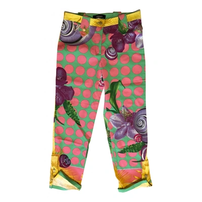 Pre-owned Versace Straight Pants In Multicolour