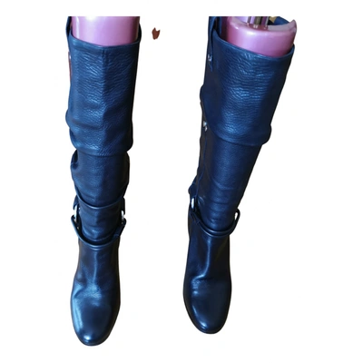 Pre-owned Sonia Rykiel Leather Riding Boots In Black