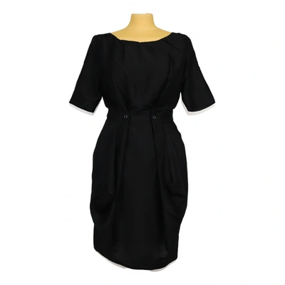 Pre-owned Acne Studios Silk Mid-length Dress In Black
