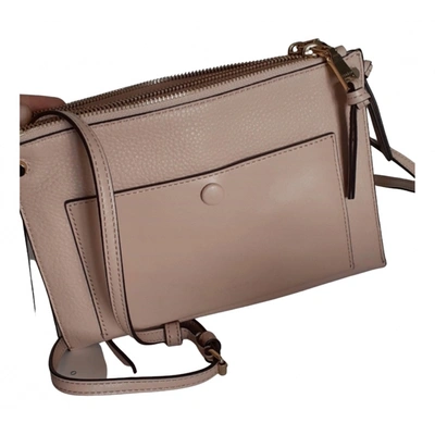 Pre-owned Claudie Pierlot Leather Crossbody Bag In Beige
