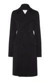 Bottega Veneta Women's Double-breasted Calvary Wool Coat In Black