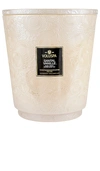 Voluspa Santal Vanille Hearth Embossed Glass 5-wick Glass Candle With Lid 123 Oz. In Santal Vanille