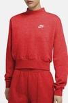 Nike Sportswear Essential Fleece Sweatshirt In Red