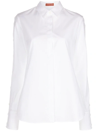 Altuzarra Scottie Long-sleeve Shirt In Weiss