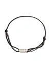 Le Gramme 3g Polished Sterling Silver Black Cord Bracelet Segment In Silver